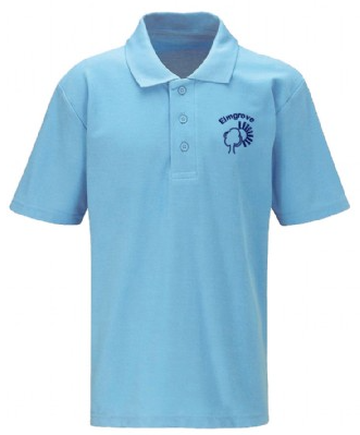 Light blue polo shirt with the school logo
