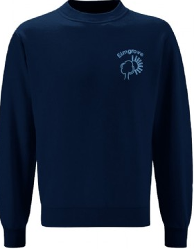 Navy jumper with the school logo