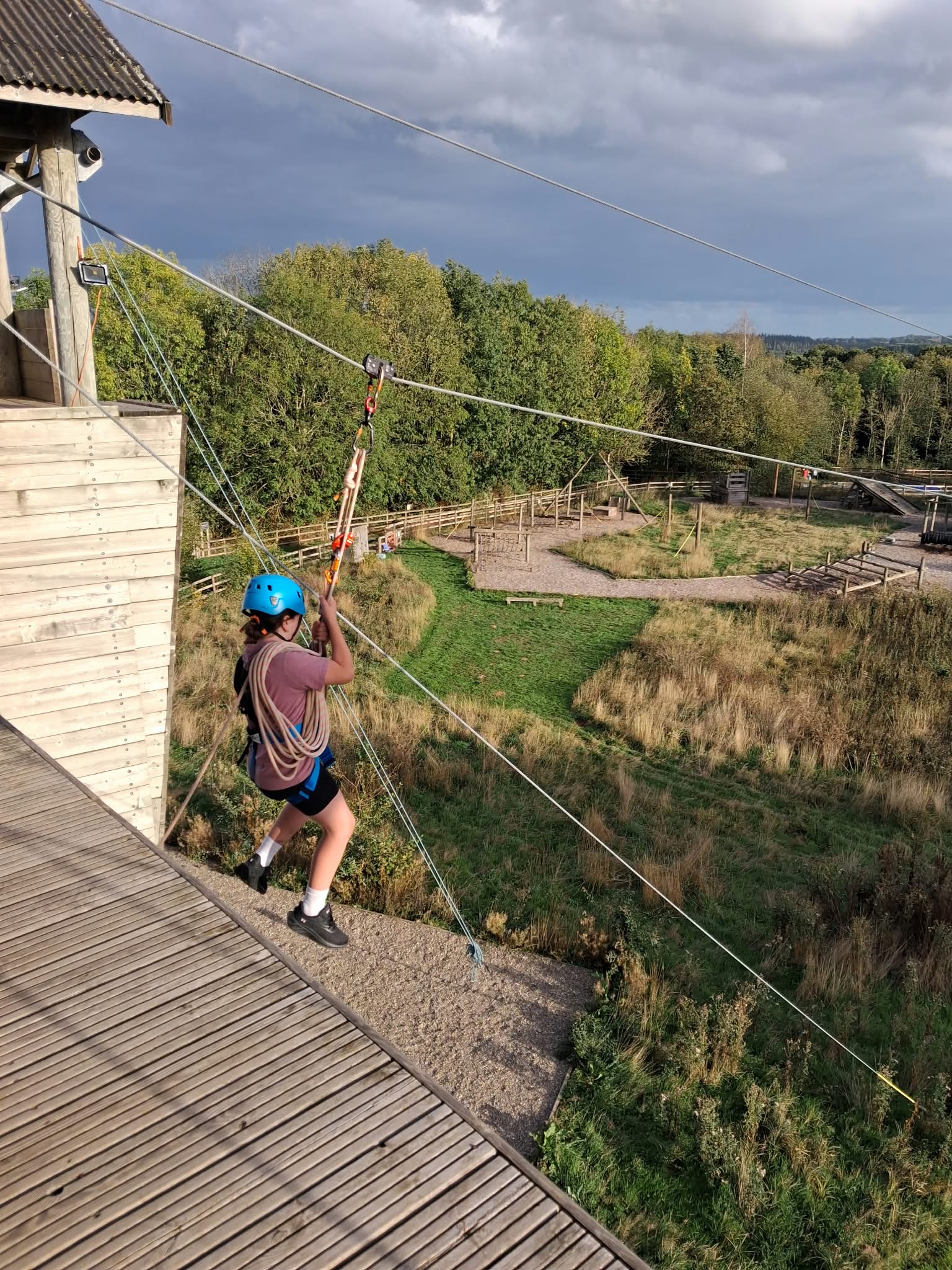 Group 1 children doing abseil and zipwire