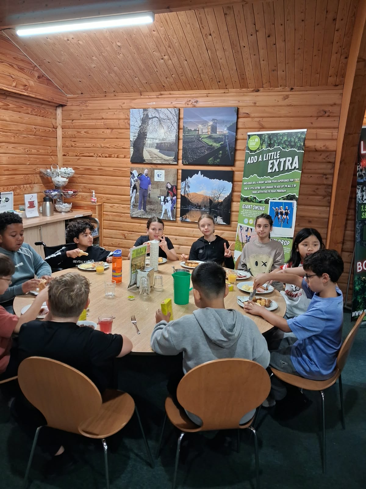 Year 5 & 6 children eating breakfast