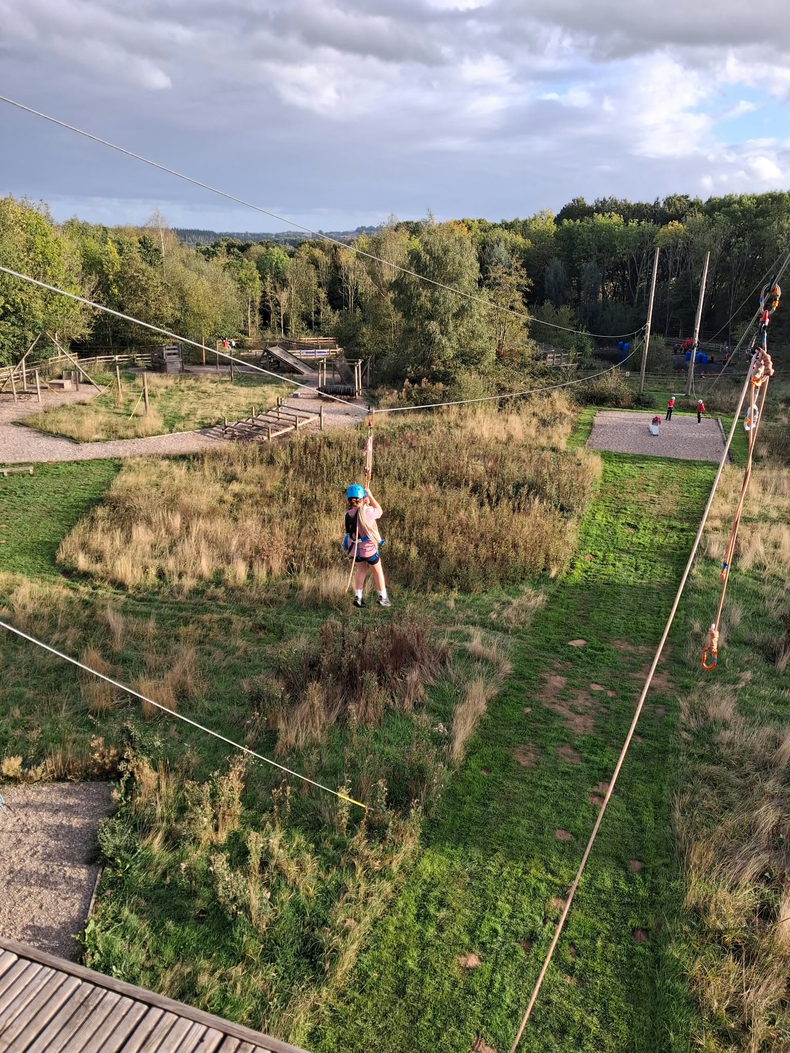 Group 1 children doing abseil and zipwire