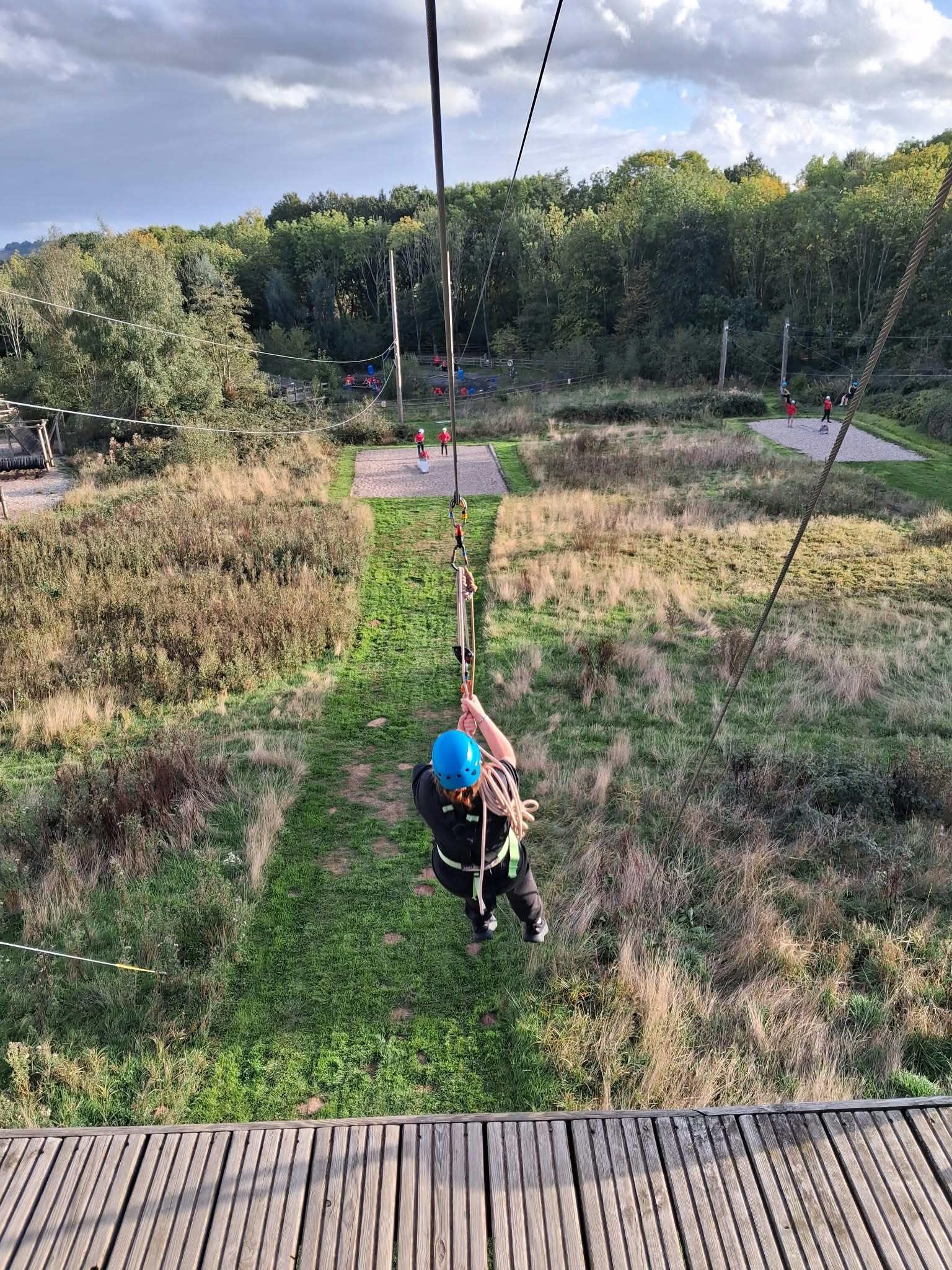Group 1 children doing abseil and zipwire