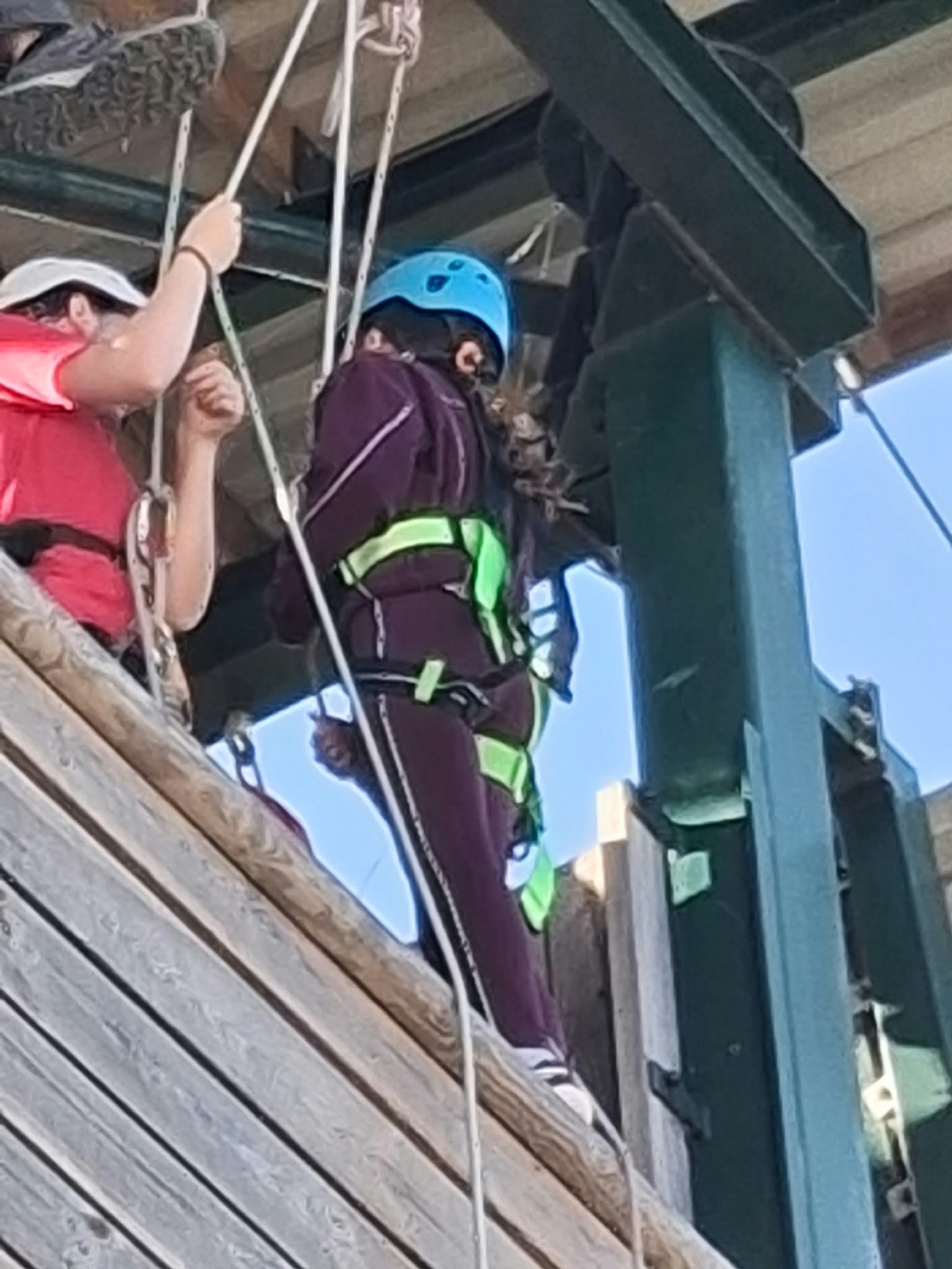 Group 1 children doing abseil and zipwire