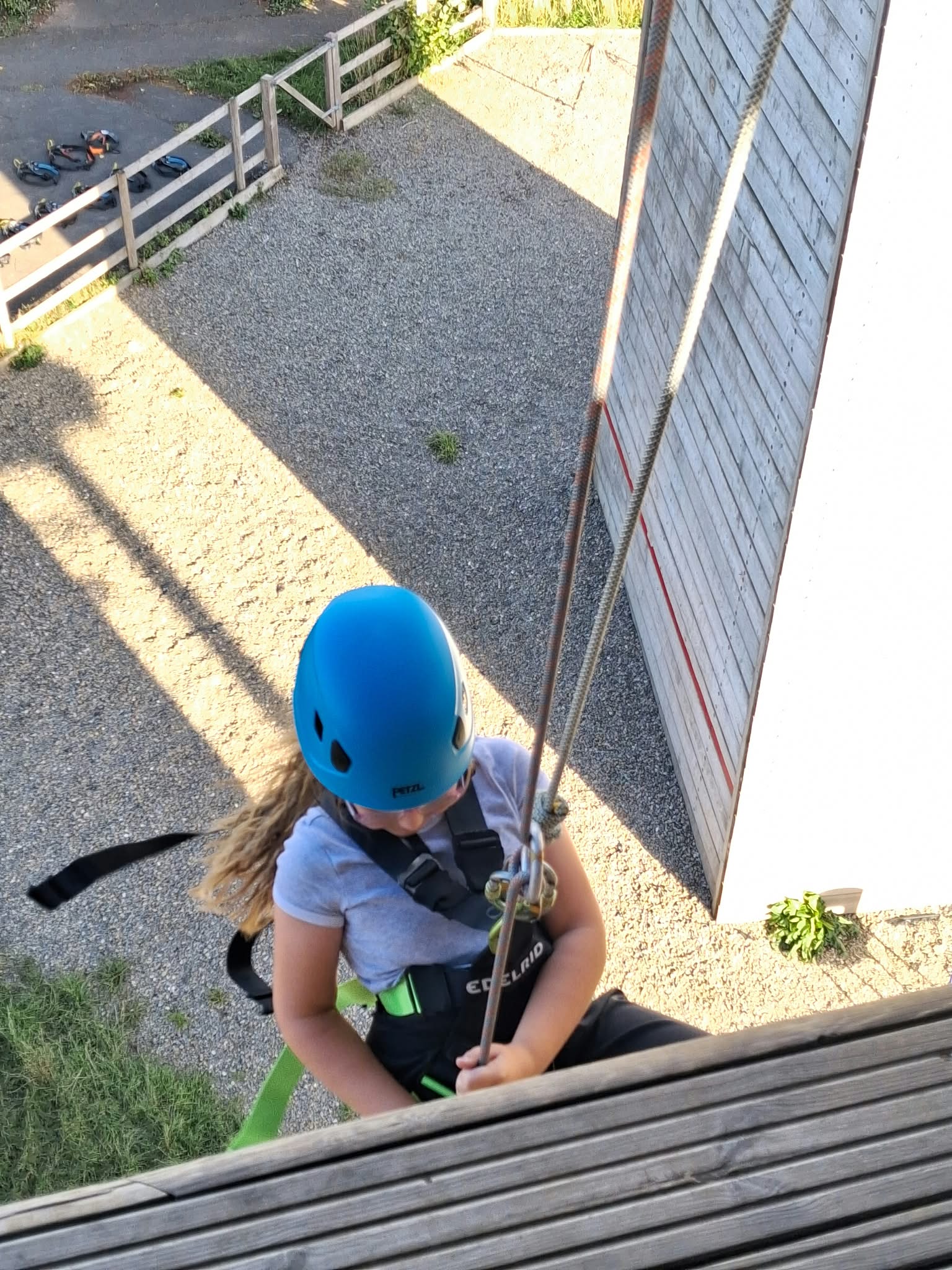 Group 1 children doing abseil and zipwire