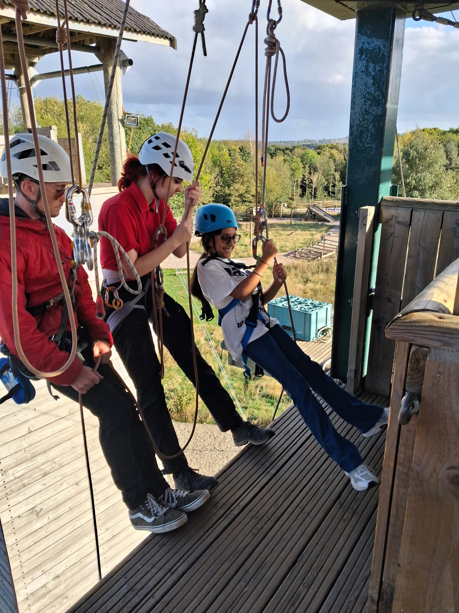 Group 1 children doing abseil and zipwire