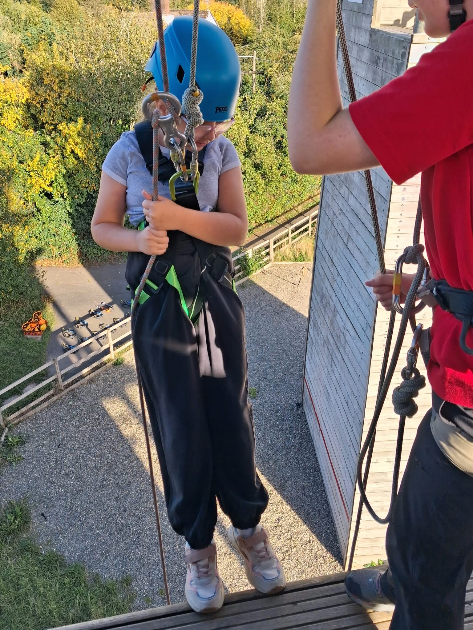 Group 1 children doing abseil and zipwire