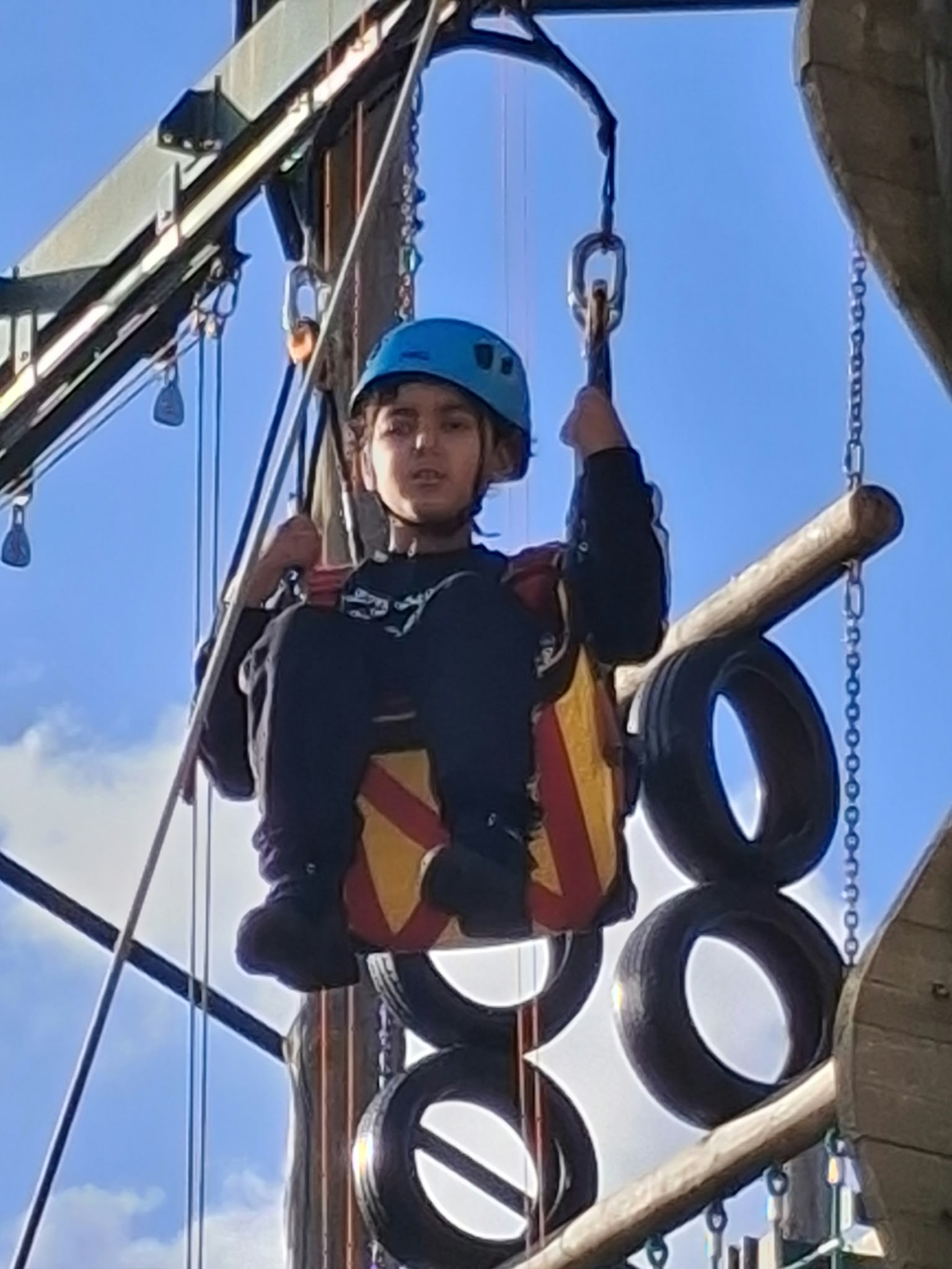 Group 1 children doing abseil and zipwire